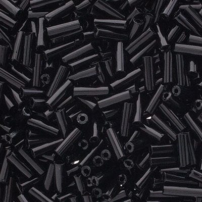 BUGLES Jet Black Lined #3 (19g) Bugles Beads