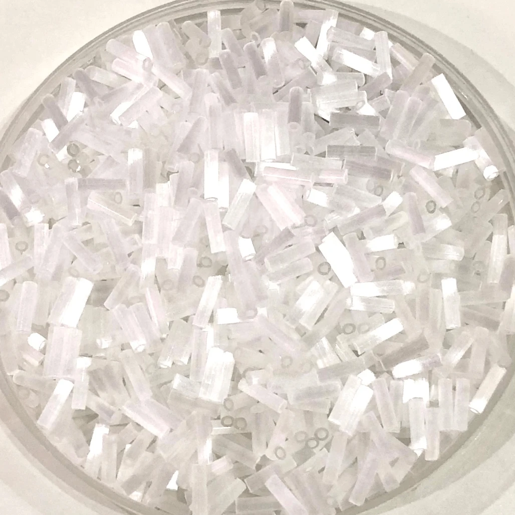 BUGLES White Satin, #3 Bugles Beads