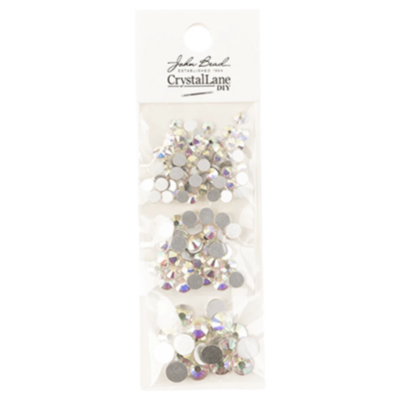 Crystal Lane Flat Back Rhinestones Combo Crystal AB ss16 -80pcs, ss20 -35pcs, ss30 -20pcs Glass Gems