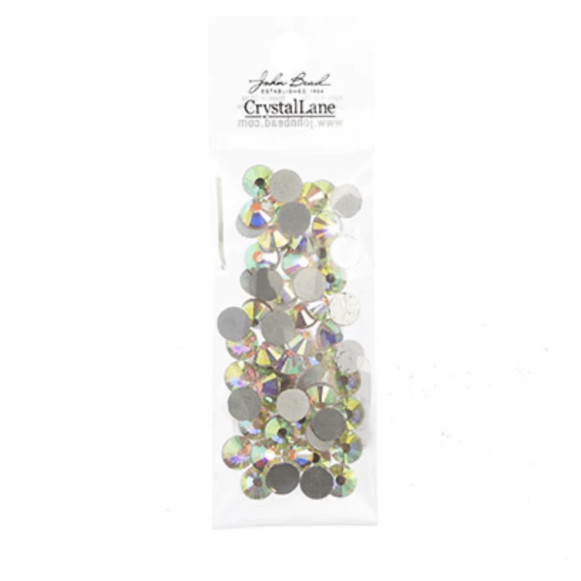 Crystal Lane Flat Back Rhinestones ss34 (7.27mm) Crystal AB 72pcs Glass Gems