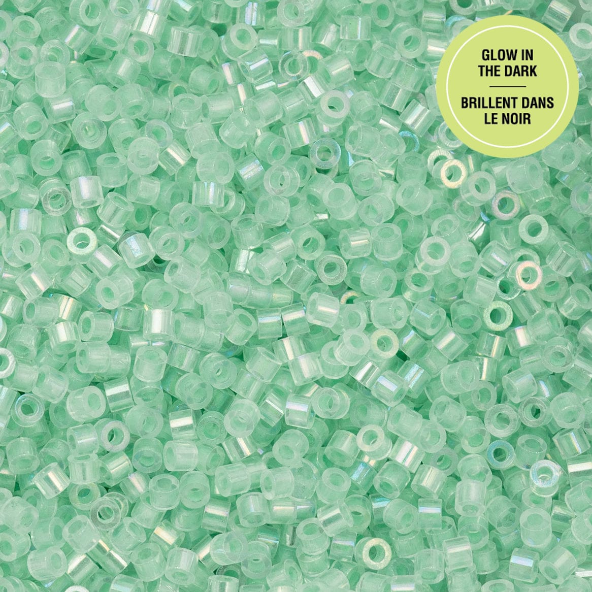 Cylin Bead 11/0 25g Bag Glow in Dark - Neon Green AB (Glow Green) Cylin Bead 11/0