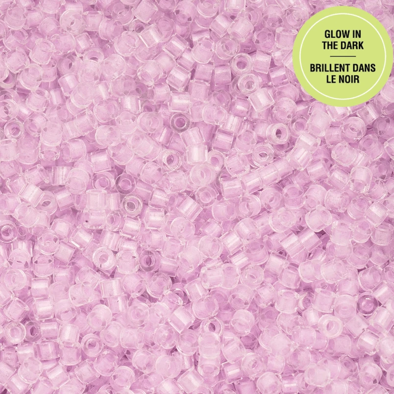 Cylin Bead 11/0 25g Bag Glow in Dark - Violet Cylin Bead 11/0