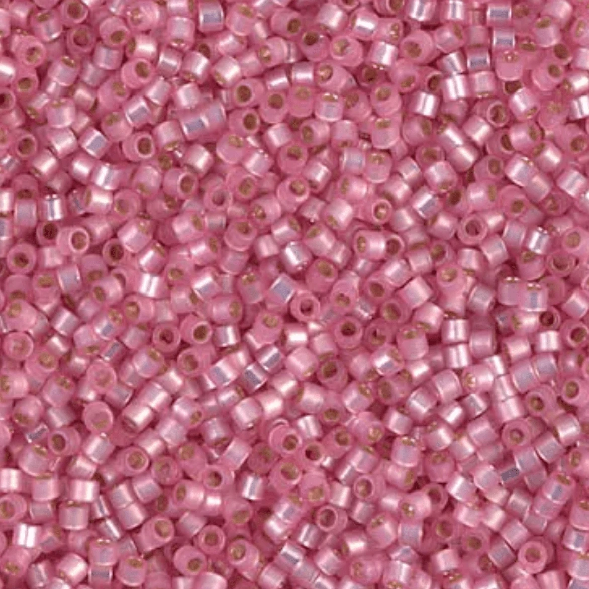 Delica 11/0 RD Dyed Silver lined Pink Alabaster (0625) *NEW Delica Beads