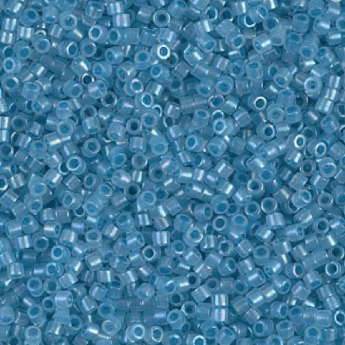 Delica 11/0 RD Sky Blue Lined Opal AB (1761) *NEW Delica Beads