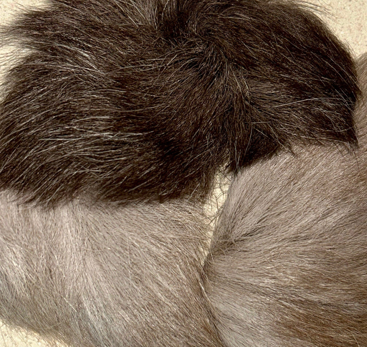 Natural Caribou Fur - Brown/Tan Dyed Natural Caribou Fur 1×3 inch Strip for Tufting