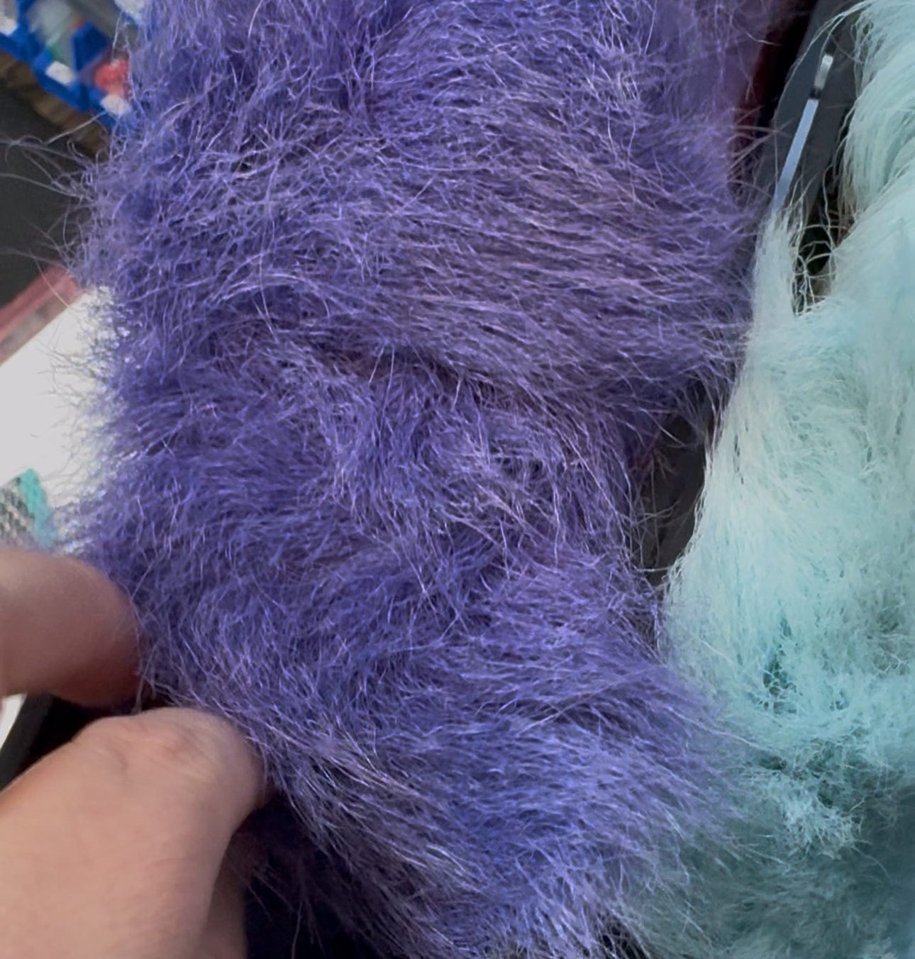 Indigo Purple Caribou Fur Dyed Natural Caribou Fur 1×3 inch Strip for Tufting