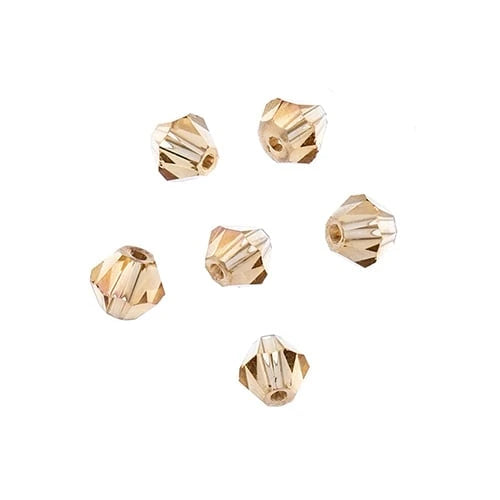 4mm Transparent Topaz AB, Crystal Lane Bicone (96pc) 2 x 7inch Strand Crystal Lane