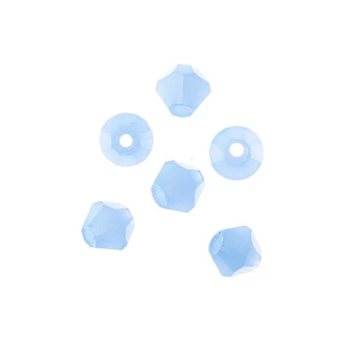 4mm Opaque LIGHT Periwinkle, Crystal Lane Bicone (96pc) 2 x 7inch Strand Crystal Lane