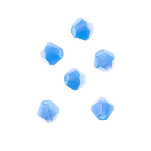 4mm Opaque Periwinkle, Crystal Lane Bicone (96pc) 2 x 7inch Strand Crystal Lane
