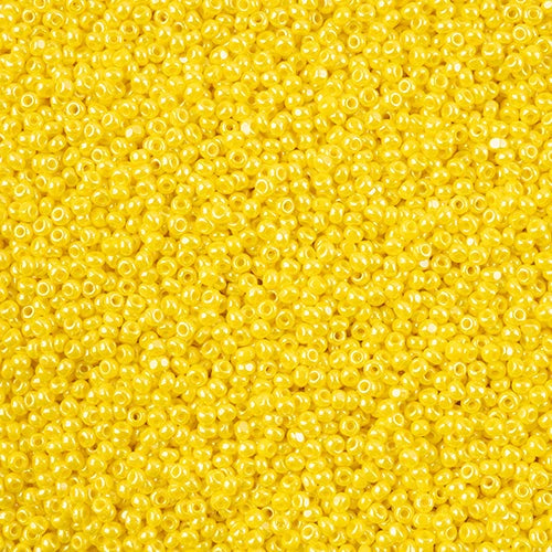 11/0 Charlotte Cut Czech Seed Bead- Yellow Luster Finish Opaque *12g Czech Preciosa Charlotte Cut Seedbeads