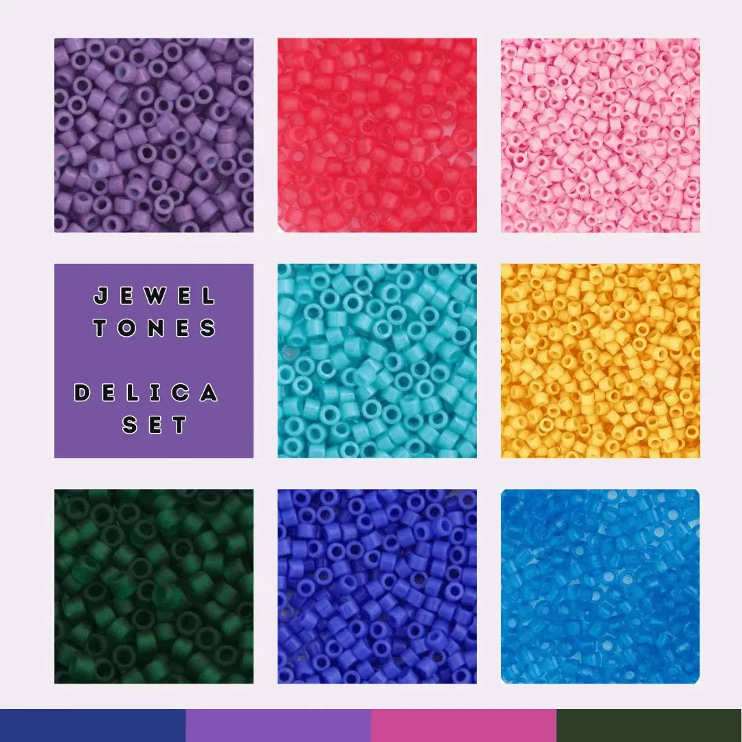 "Jewel Tone" Set, 8 Delica Beads Set, Winter Promotion Promotions
