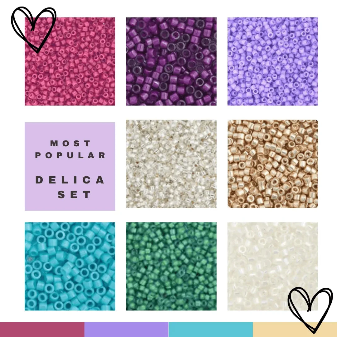 "Most Popular Colours" Set, 8 Delica Beads Set, Black Friday Promotion Promotions