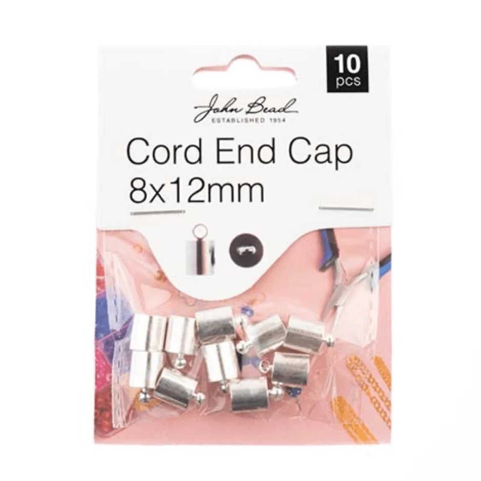 Must Have Findings - Cord End Cap 8x12mm Silver 10pcs New Beader Basics Basics