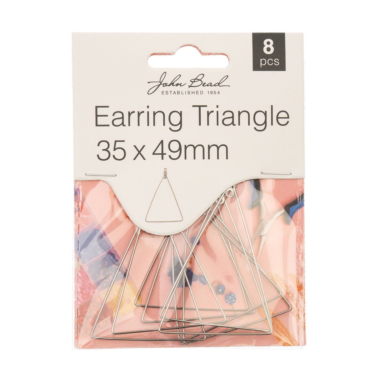 Must Have Findings - Earring Triangle 35x49mm Silver 8 pcs, New Beader Basics Basics