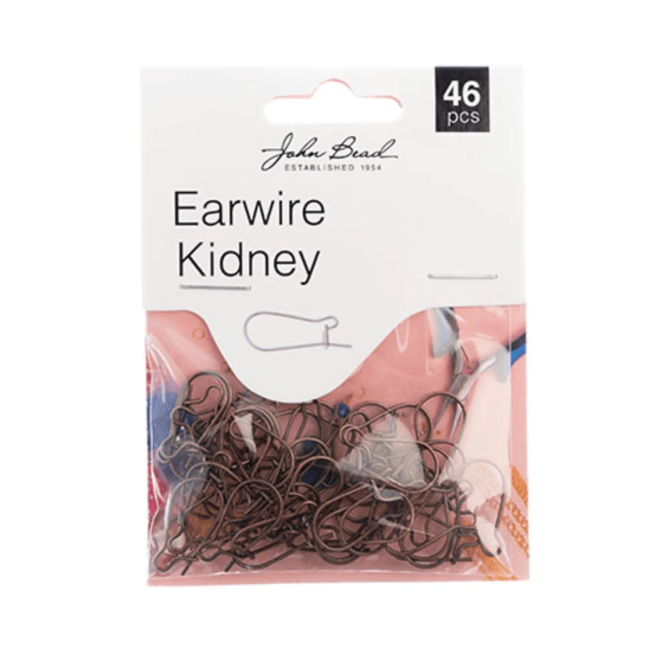Must Have Findings - Earwire Kidney (apx 19x10mm) Antique Copper 46pcs New Beader Basics Basics
