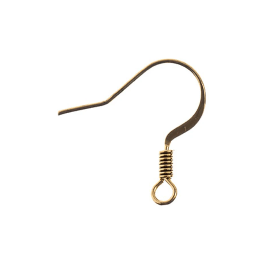 Must Have Findings - Earwire w/ Coil Antique Gold 60pcs New Beader Basics Basics