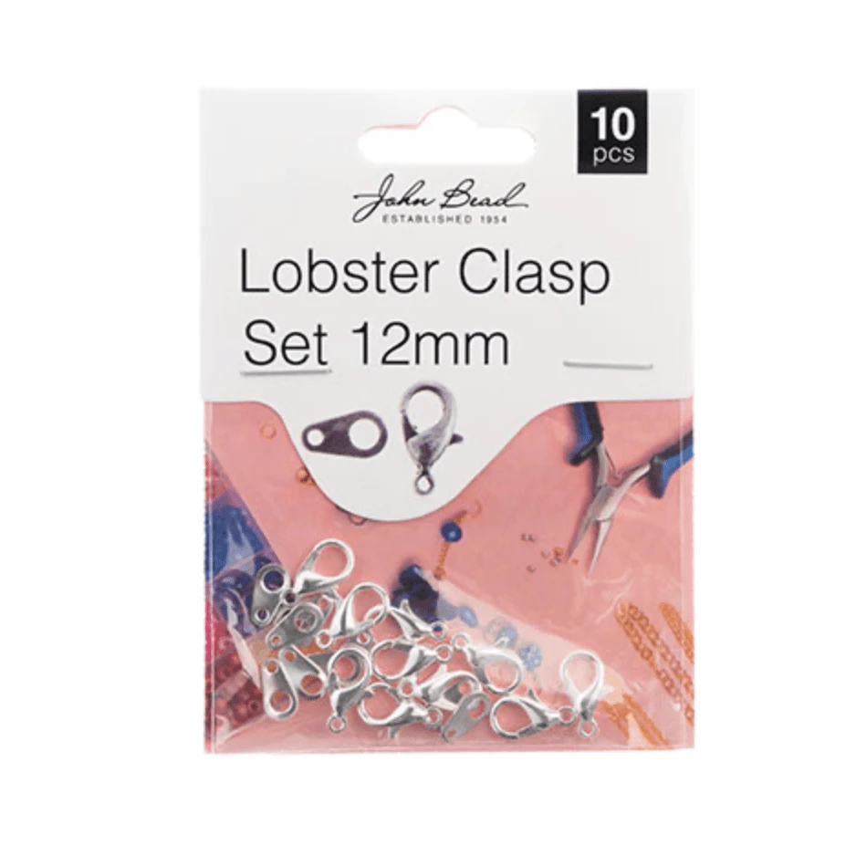 Must Have Findings - Lobster Clasp Set 12mm Silver 10pcs, New Beader Basics Basics