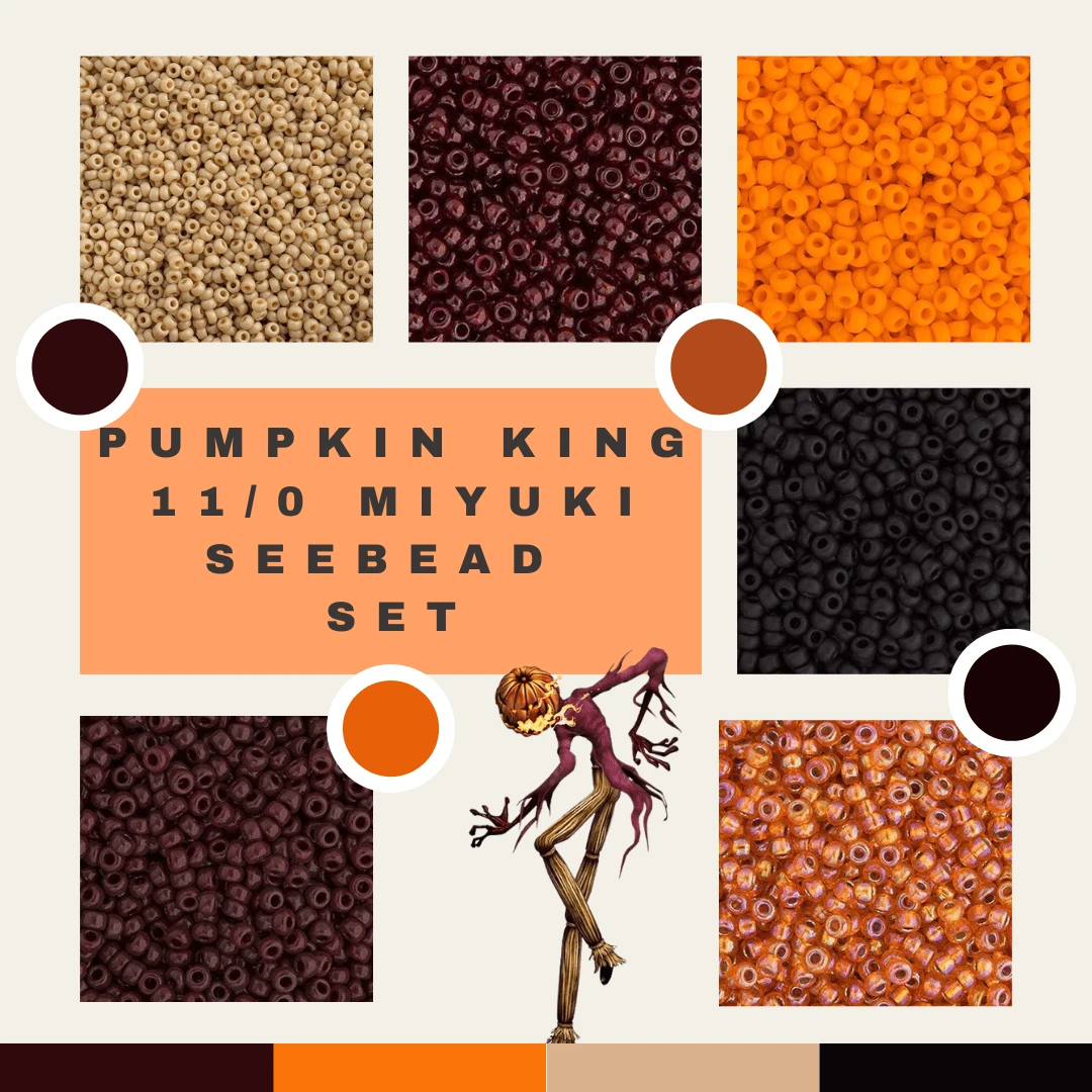 Pumpkin King 🎃 Halloween Set, 11/0 Miyuki Seed Beads, Set of 6 x 22g vials Promotions