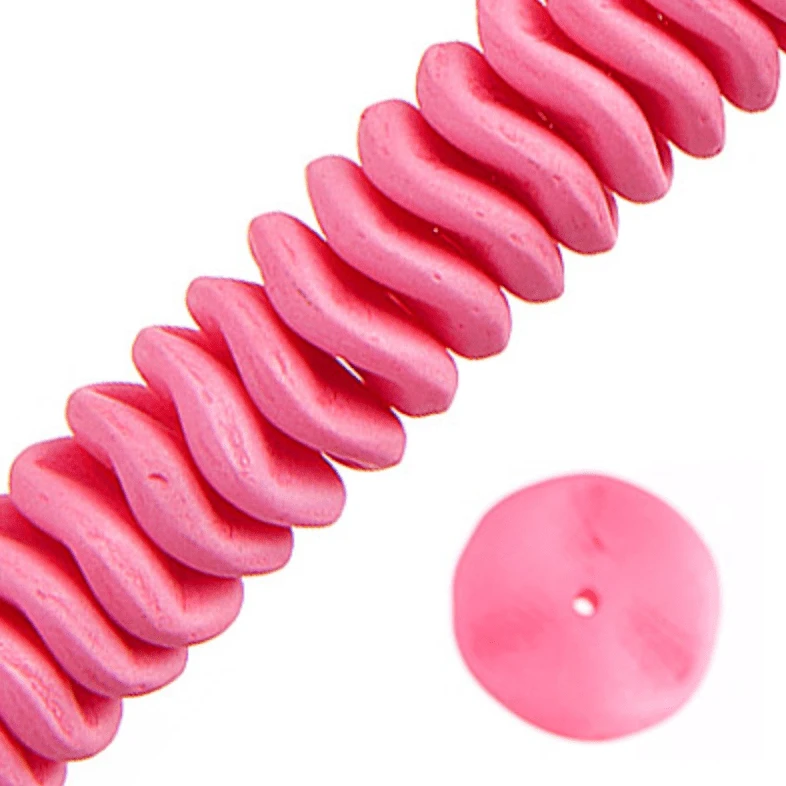 Ripple Beads Silk Matt Melon Czech Preciosa 45pcs Fire Polished Beads