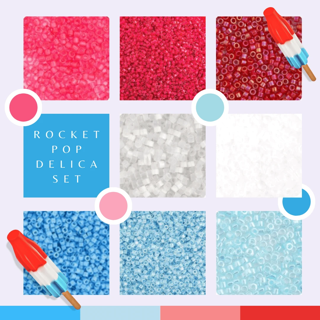"Rocket Pop" Delica Set, 8 Delica Beads Set, Summer Promotions Promotion