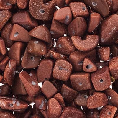 Semi-Precious Chips 22g Vial - Goldstone Pearl Beads