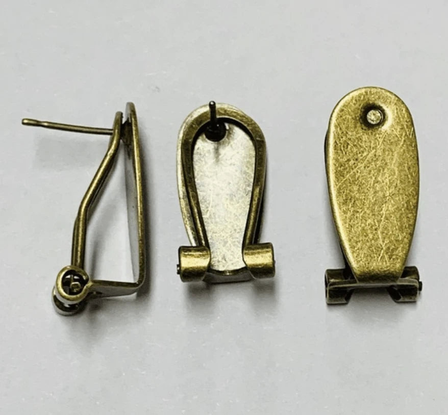 Rustic Copper Gold Lever back Earring Posts