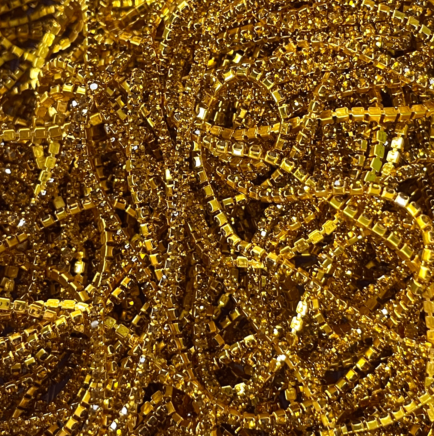 Ss6 Dark Honey Stone on Topaz Coloured Metal Orange Dense Metal Rhinestone Chain (Sold in 36") SS6 Metal Rhinestone Chain