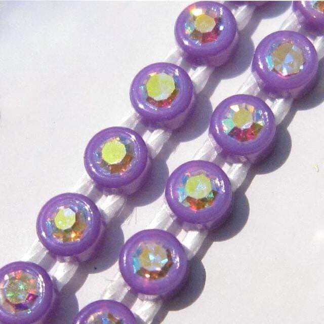 Ss6 Light Purple AB Plastic Rhinestone Banding Trim, Sold by yard Ss6 Plastic Rhinestone Banding Rope