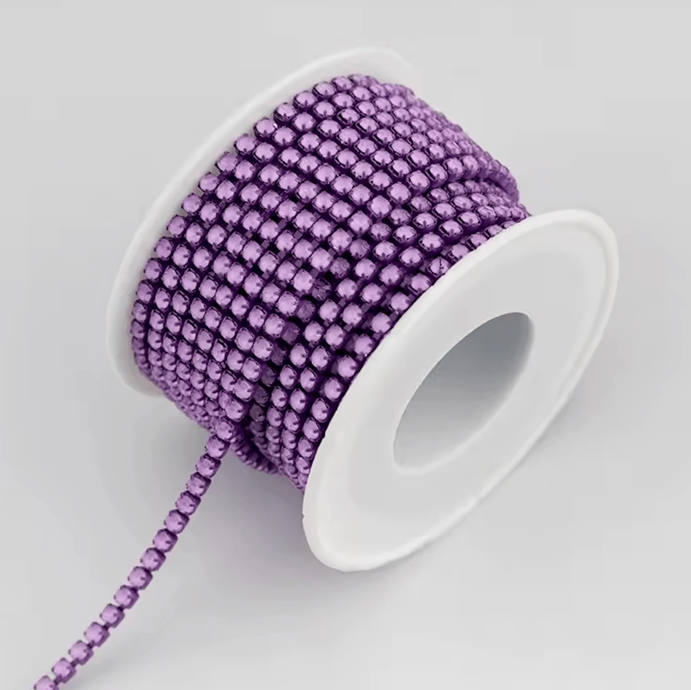 Ss6 Light Purple Opal in Lilac Coloured Metal Rhinestone Chain SS6 Metal Rhinestone Chain