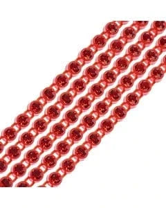 Ss8 RED on RED Siam Plastic Rhinestone Banding, Crystal Lane Brand, Sold by yard Ss8 Plastic Rhinestone Banding Rope