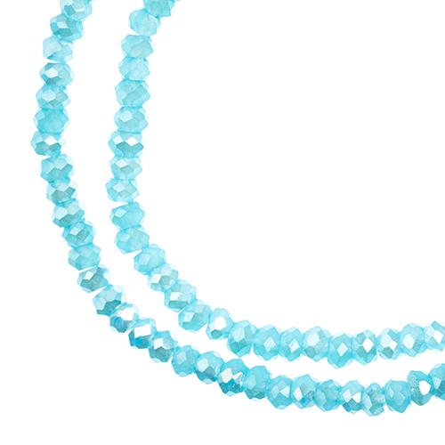 Sundaylace Creations & Bling Rondelle Beads 1.5*2.5mm Crystal Lane Rondelle, Opaque Blue AB