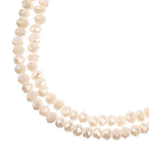 Sundaylace Creations & Bling Rondelle Beads 1.5*2.5mm Crystal Lane Rondelle, Opaque Cream AB