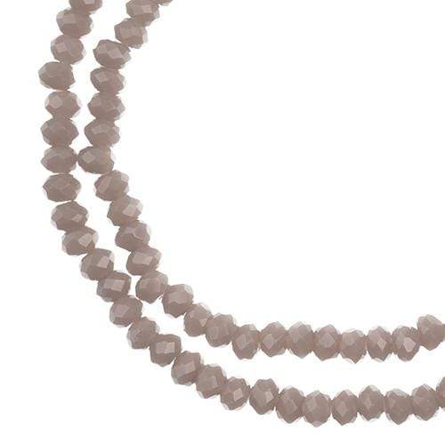 Sundaylace Creations & Bling Rondelle Beads 1.5*2.5mm Crystal Lane Rondelle, Opaque Grey