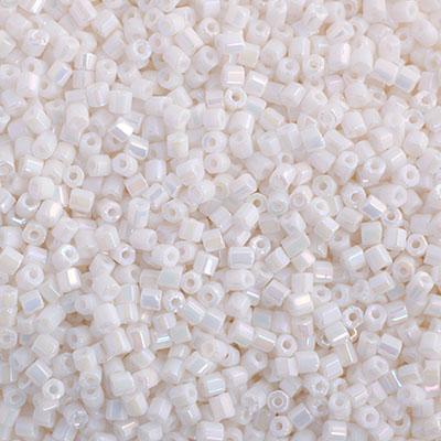 Preciosa Ornela 2-Cut Beads 10/0 2-Cut Beads, Chalk White Rainbow AB
