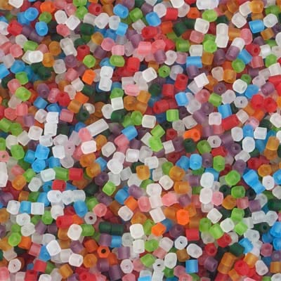 Preciosa Ornela 2-Cut Beads 10/0 2-Cut Beads, Matte Multi-Mixed