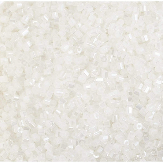 Preciosa Ornela 2-Cut Beads 10/0 2-Cut Beads, Opaque Pearl White