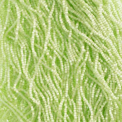 Preciosa Ornela 2-Cut Beads Hank 10/0 2-Cut Beads, Satin Green Solgel