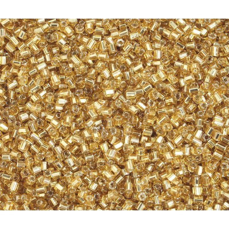 Preciosa Ornela 2-Cut Beads 10/0 2-Cut Beads, Silver Lined Gold