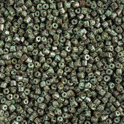 Sundaylace Creations & Bling 2-Cut Beads 10/0 2-Cut Beads, Travertine On Turquoise