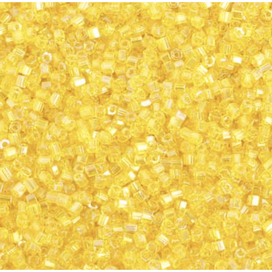 Preciosa Ornela 2-Cut Beads 10/0 2-cut Beads, Yellow AB Transparent