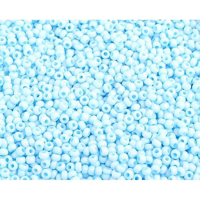Preciosa Ornela 10/0 Preciosa Seed Beads 22g 10/0 Chalk Light Blue Matte Solgel, Precoisa Seed Beads, Hank or 22g