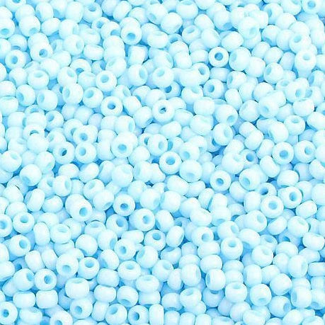 Preciosa Ornela 10/0 Preciosa Seed Beads 22g 10/0 Chalk Light Blue Matte Solgel, Precoisa Seed Beads, Hank or 22g