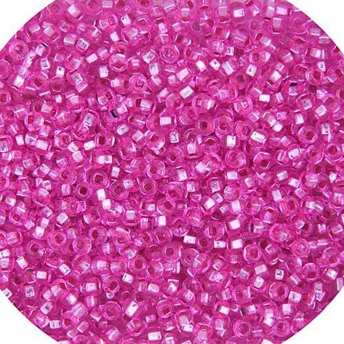 Sundaylace Creations & Bling 10/0 Preciosa Seed Beads 10/0 Fuchsia Dyed Silver lined Czech Seed beads