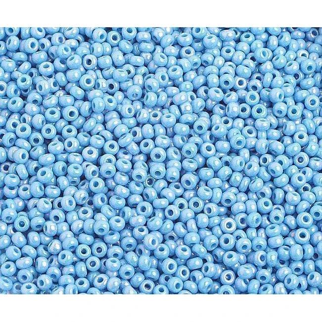 Sundaylace Creations & Bling 10/0 Preciosa Seed Beads 10/0 Light Blue AB Opaque, Preciosa Seed Beads