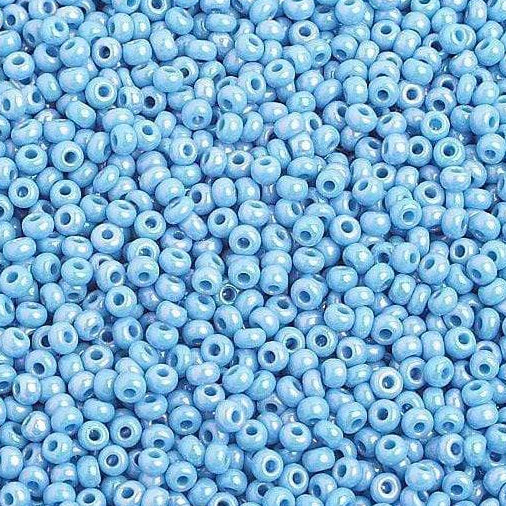 Sundaylace Creations & Bling 10/0 Preciosa Seed Beads 10/0 Light Blue AB Opaque, Preciosa Seed Beads