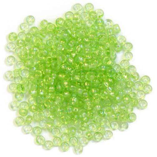 Preciosa Ornela 10/0 Preciosa Seed Beads 10/0 Transparent Light Green Rainbow AB Czech Seed Beads