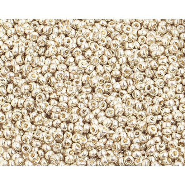Sundaylace Creations & Bling 10/0 Preciosa Seed Beads 10/0 Light Silver Metallic, Preciosa Seed Beads