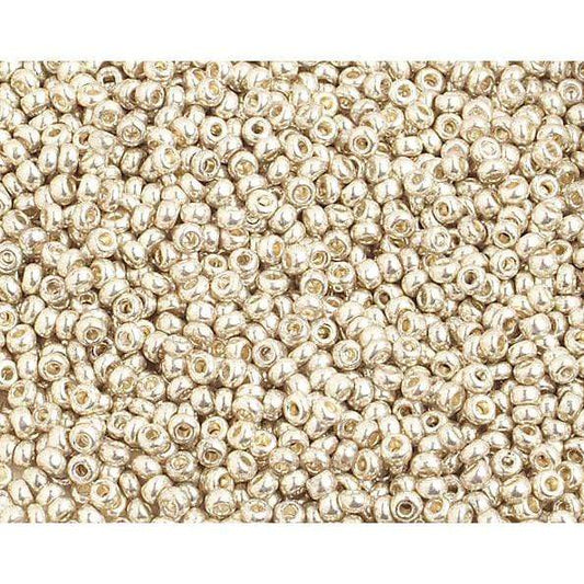 Sundaylace Creations & Bling 10/0 Preciosa Seed Beads 10/0 Light Silver Metallic, Preciosa Seed Beads