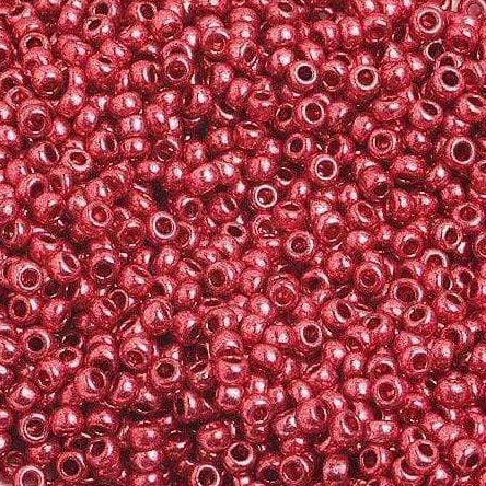 Sundaylace Creations & Bling 10/0 Preciosa Seed Beads 10/0 Metallic Red, Preciosa Seed Beads *hank*