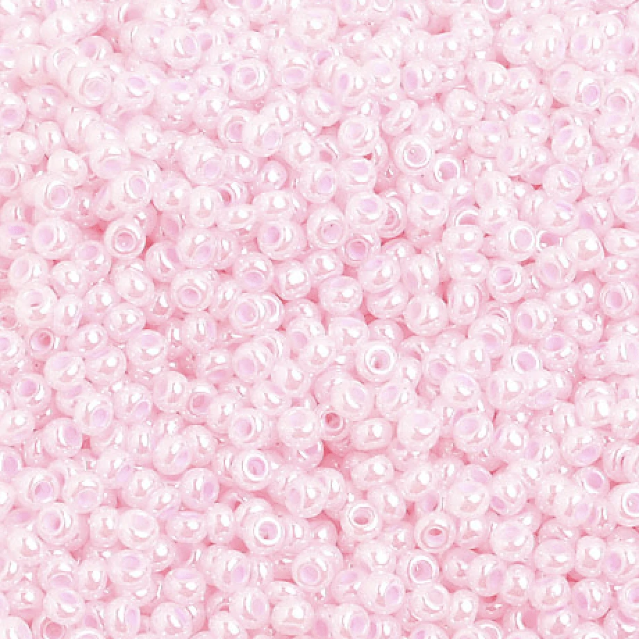 Sundaylace Creations & Bling 10/0 Preciosa Seed Beads 10/0 Pale Pink Pearl Dyed Opaque, Preciosa Seed Beads